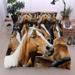 Horse Cotton Bed Sheets Spread Comforter Duvet Cover Bedding Sets