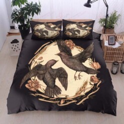 Crow Cotton Bed Sheets Spread Comforter Duvet Cover Bedding Sets