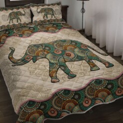 Elephant Vintage Mandala Quilt Bedding Set