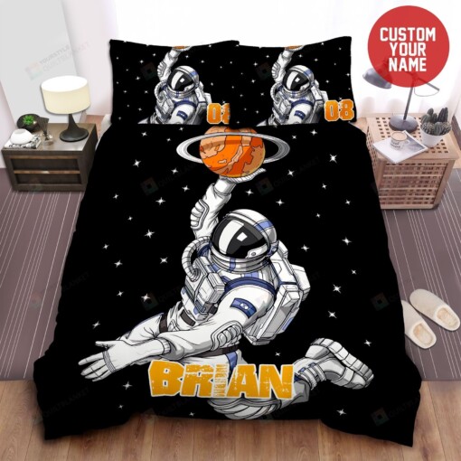 Astronaut Basketball Player Custom Name Duvet Cover Bedding Set
