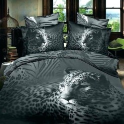 Leopard Cotton Bed Sheets Spread Comforter Duvet Cover Bedding Sets