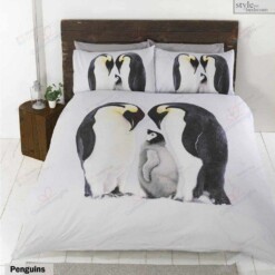 Penguins Cotton Bed Sheets Spread Comforter Duvet Cover Bedding Sets