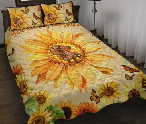 Love Dachshund Quilt Bedding Set