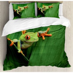 Frog Bedding Set Cotton Bed Sheets Spread Comforter Duvet Cover Bedding Sets