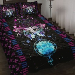 Butterfly Geometric Tattoos Quilt Bedding Set