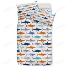 Colorful Shark Bedding Set Cotton Bed Sheets Spread Comforter Duvet Cover Bedding Sets