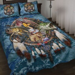 Fishing Large Mouth Bass Quilt Bedding Set