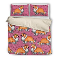 Sheltie Cotton Bed Sheets Spread Comforter Duvet Cover Bedding Sets