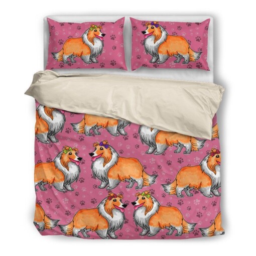 Sheltie Cotton Bed Sheets Spread Comforter Duvet Cover Bedding Sets