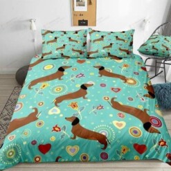 Dachshunds  Cotton Bed Sheets Spread Comforter Duvet Cover Bedding Sets