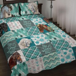 Horse Life Is Better With Horse Quilt Bedding Set Cotton Bed Sheets Spread Comforter Duvet Cover Bedding Sets