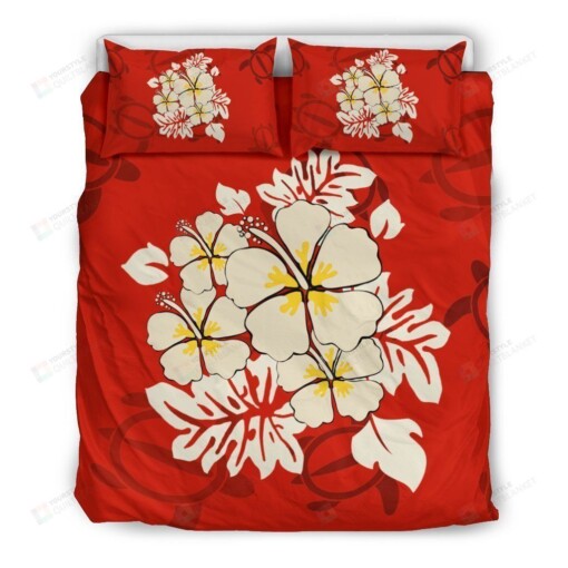 Hibiscus Bed Sheets Spread Comforter Duvet Cover Bedding Sets