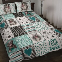 Live Love Pitbull Quilt Bedding Set