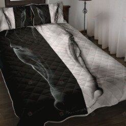 Horse Face Black White Quilt Bedding Set