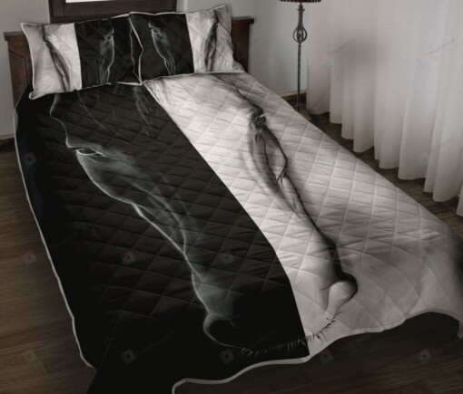 Horse Face Black White Quilt Bedding Set