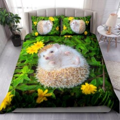 European Hedgehog Playing In The Flower Garden Bedding Set Bed Sheets Spread Comforter Duvet Cover Bedding Sets