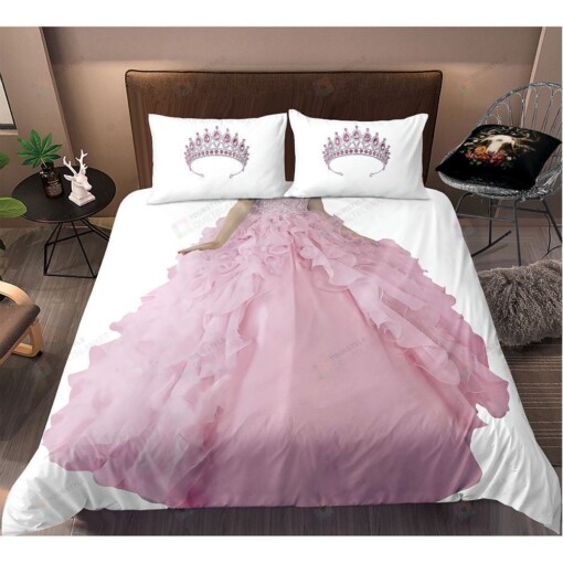 Crown And Pink Skirt Bedding Set Cotton Bed Sheets Spread Comforter Duvet Cover Bedding Sets