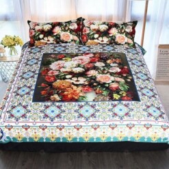 Oil Painting Flower Bed Sheets Spread Duvet Cover Bedding Sets