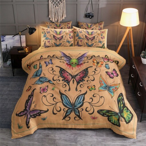 Butterfly Cotton Bed Sheets Spread Comforter Duvet Cover Bedding Sets