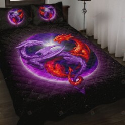 Dragon Heart Moon Quilt Bedding Set