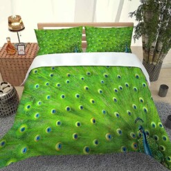 Green Peacock Bedding Sets Bed Sheets Spread Comforter Duvet Cover Bedding Sets