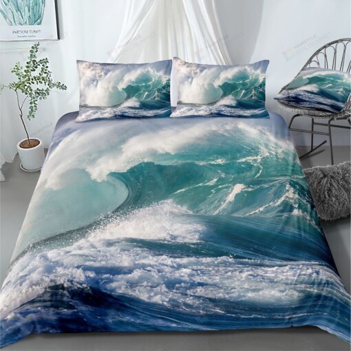 Waves Landscape Bedding Set Bed Sheets Spread Comforter Duvet Cover Bedding Sets