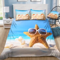 Starfish Sunny Beach Bedding Set Bed Sheets Spread Comforter Duvet Cover Bedding Sets