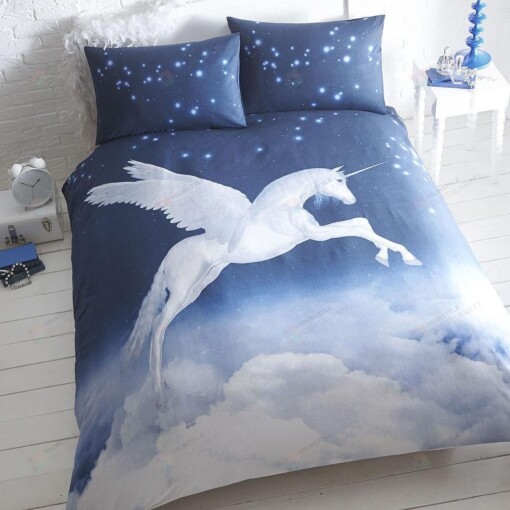 White Horse Unicorn Bedding Set Bed Sheet Spread Comforter Duvet Cover Bedding Sets