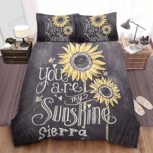 Sunflower Sunshine Personalized Custom Name Duvet Cover Bedding Set