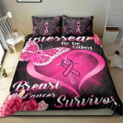 Breast Cancer Blessed To Be Called Breast Cancer Survivor Bedding Set Bed Sheets Spread Comforter Duvet Cover Bedding Sets