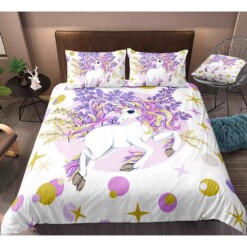 Unicorn Pattern Bedding Set Cotton Bed Sheets Spread Comforter Duvet Cover Bedding Sets
