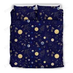 Constellation Cotton Bed Sheets Spread Comforter Duvet Cover Bedding Sets