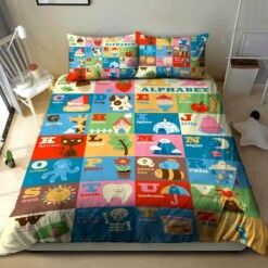 Alphabet Bedding Set Bed Sheets Spread Comforter Duvet Cover Bedding Sets