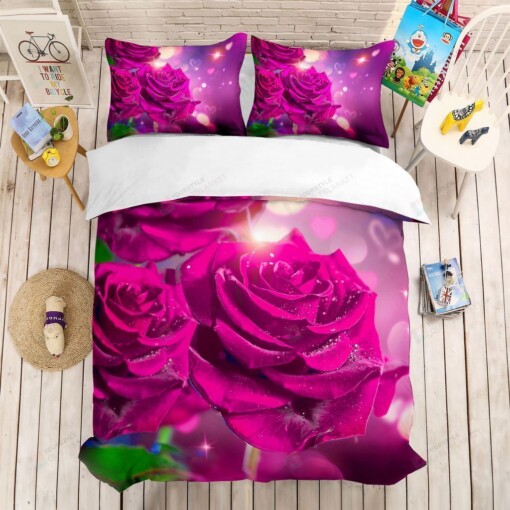 Rose Cotton Bed Sheets Spread Comforter Duvet Cover Bedding Sets