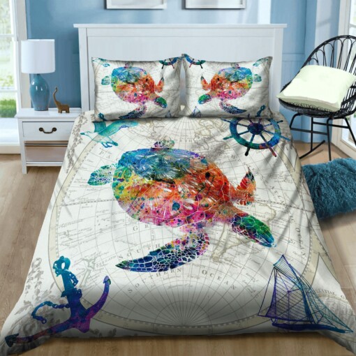Turtle Cotton Bed Sheets Spread Comforter Duvet Cover Bedding Sets
