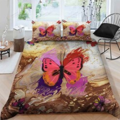 Butterfly Cotton Bed Sheets Spread Comforter Duvet Cover Bedding Sets