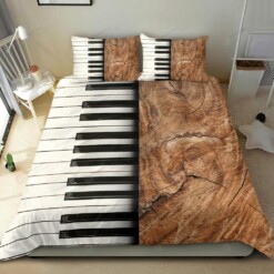 Wooden Piano Keys Duvet Cover Bedding Set