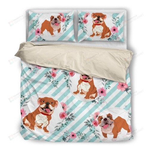 Bulldog Cotton Bed Sheets Spread Comforter Duvet Cover Bedding Sets