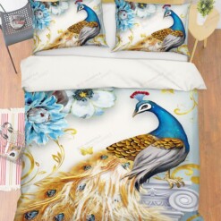 3D Gorgeous Peacock Bedding Set  Bed Sheets Spread Comforter Duvet Cover Bedding Sets