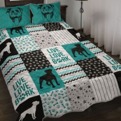 Pitbull Shape Pattern Quilt Bedding Set