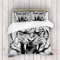 White Tiger Bedding Set Bed Sheets Spread Comforter Duvet Cover Bedding Sets