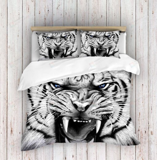 White Tiger Bedding Set Bed Sheets Spread Comforter Duvet Cover Bedding Sets