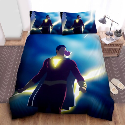 Shazam Bed Sheets Spread Comforter Duvet Cover Bedding Sets