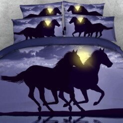 Horse Cotton Bed Sheets Spread Comforter Duvet Cover Bedding Sets