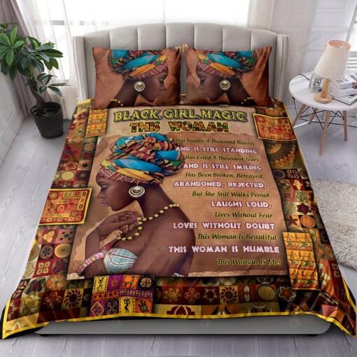 African Woman Black Girl Magic Bedding Set Bed Sheets Spread Comforter Duvet Cover Bedding Sets