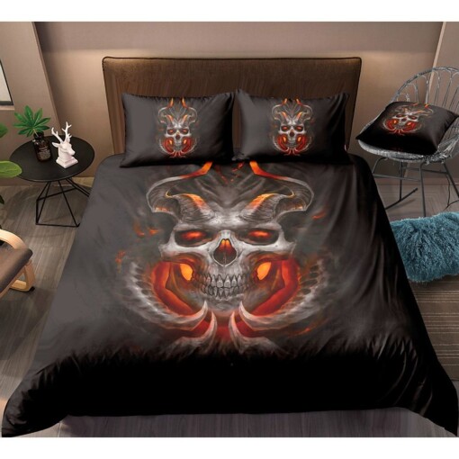 Skull Bedding Set Cotton Bed Sheets Spread Comforter Duvet Cover Bedding Sets