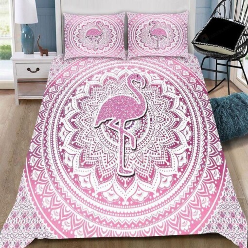 Pink Mandala Flamingo Bedding Set Bed Sheets Spread Comforter Duvet Cover Bedding Sets