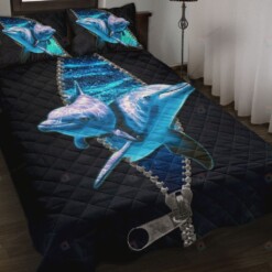 Lovely Dolphins Quilt Bedding Set