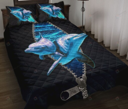 Lovely Dolphins Quilt Bedding Set