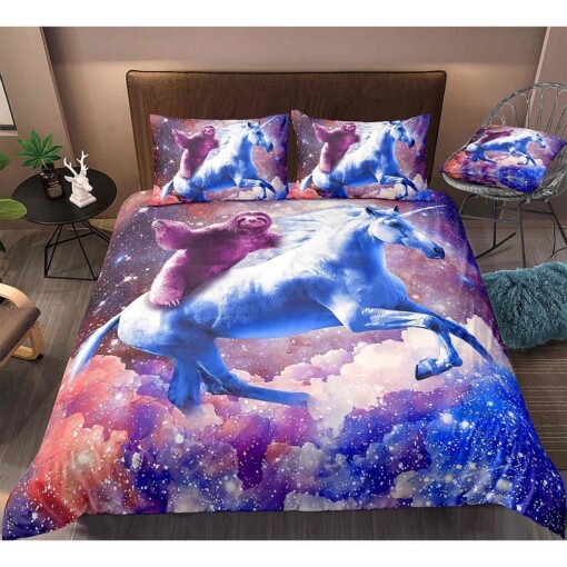 Unicorn And Sloth Bedding Set Bed Sheets Spread Comforter Duvet Cover Bedding Sets